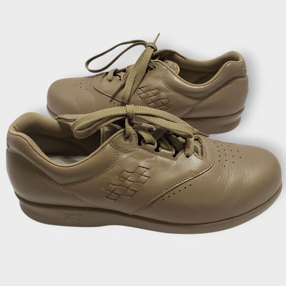 SAS Womens Free Time Walking Shoe Mocha Leather Sz 9 Orthopedic Comfort Lace Up - Picture 3 of 16